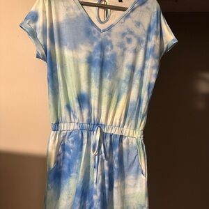 Blue Tie-Dye Jumpsuit